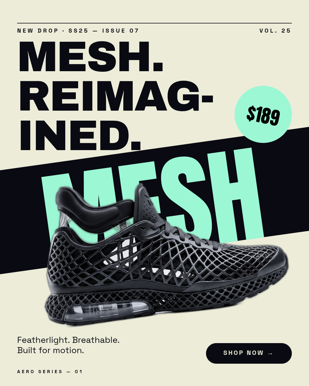 Product launch poster generated with shapez.ai