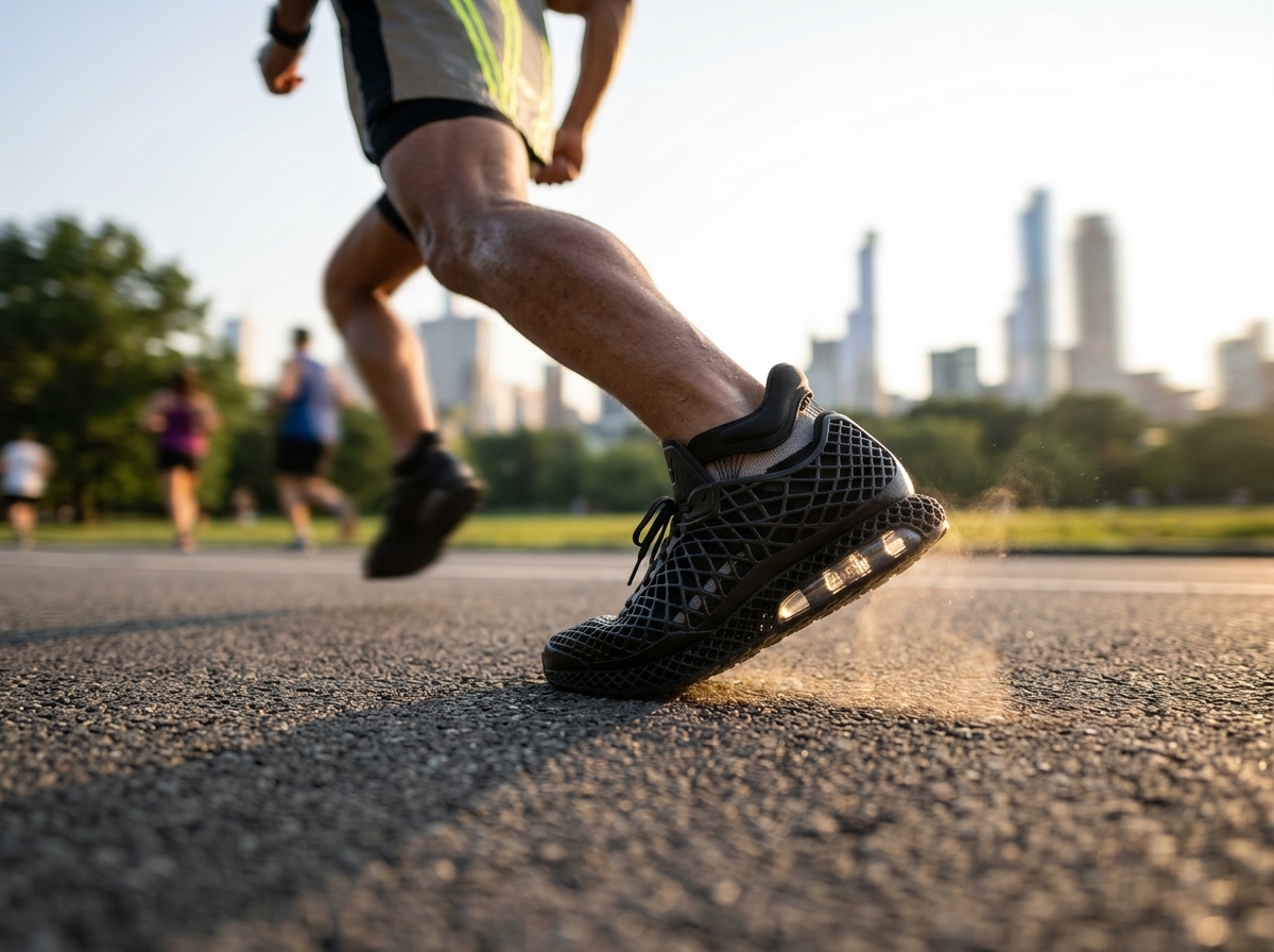 The shoe presented in a lifestyle scene